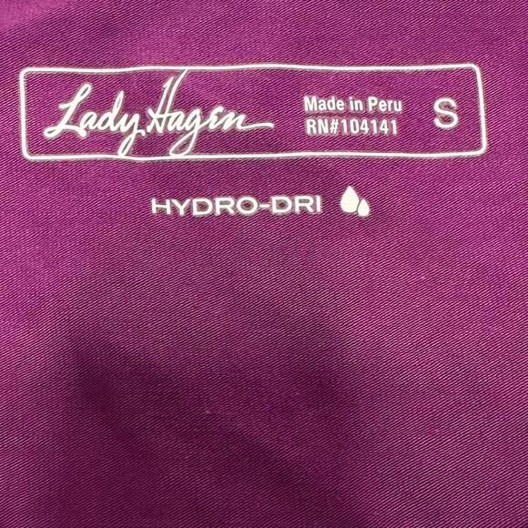 Lady Hagen Size Small Vintage Plum Hydro Dri Polo Collard Tennis Top - Picture 4 of 4